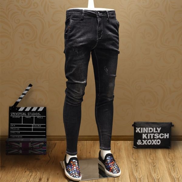 

мода skinny мђжкие джин онкий вколз ripped еѬнй каѬанда бѬки джин denim бѬк Blue