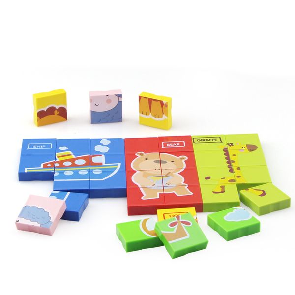 

early kids education cognitive jigsaw puzzle big particle puzzle building blocks children's cute cartoon assembly girl toys gift