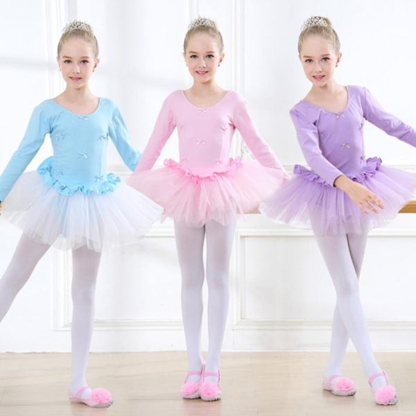 

fashion kids girls long sleeves ballet dress ballerina kids dance wear for girls soft smooth loose fit modern dance dress, Red;yellow