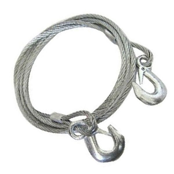 

steel wire trailer winch replacement strap 3.8m 5 ton thick car trailer belt strong pull with safety hooks