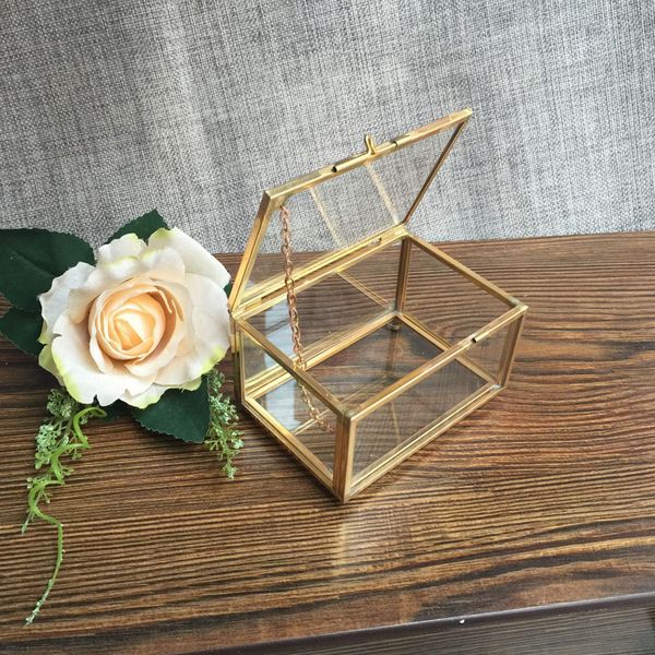 

glass geometric terrarium container deskplanter wedding favors
