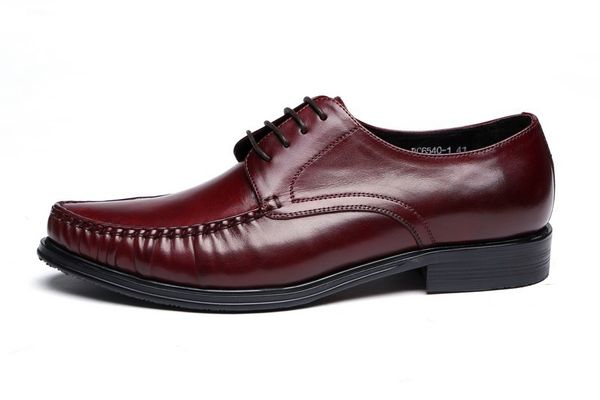 

men's shoes cowhide leather shoes round toe cowhide work wear dress shoes, Black