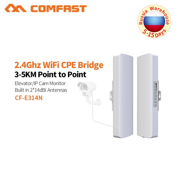 

comfast 300mbps outdoor cpe 2. 4g wi-fi access point wireless bridge 1-3km range extender cpe router for ip camera cf-e314n
