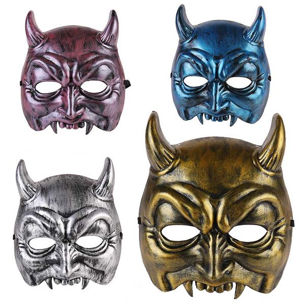 

halloween demon masks creative plastic performing cosmetic full face mask home festive party demonstrate supplies 4 colors