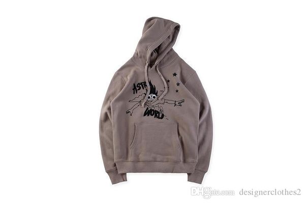 

astroworld вышивка дизайнер мужские толстовки весна осень hiphop увеличенные толстовки пуловеры, Black