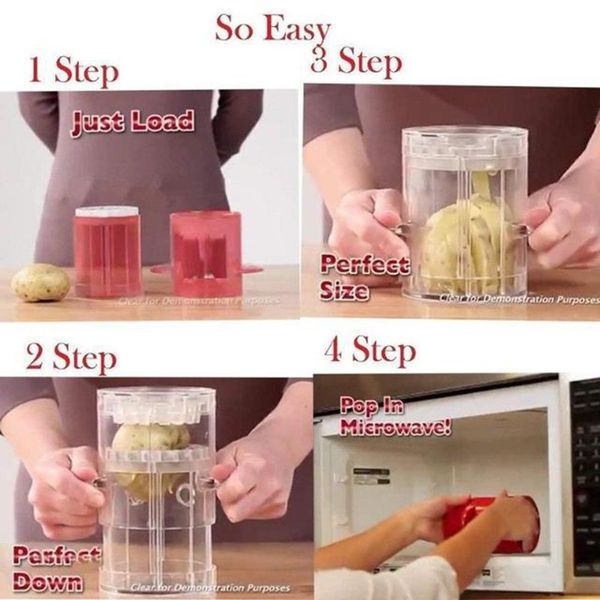 

copper fries potatoes maker slicers french fries maker for jiffy fries cutter machine & microwave container 2-in-1 no deep-fry