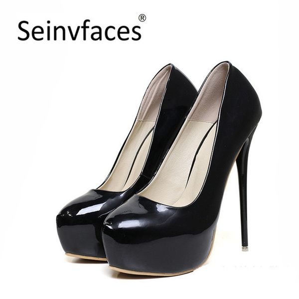 

plus size 41 42 43 44 45 46 47 women spring autumn black red white round toe platform 6.3 inches super high heels pumps f48