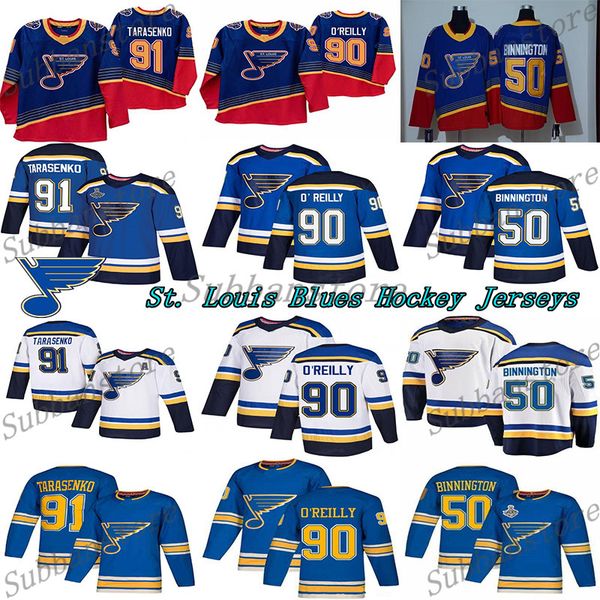 

2019 stanley cup champions jersey st. louis blues 50 binnington schwartz 90 ryan o reilly colton parayko schenn 17 schwartz hockey jerseys, Black;red