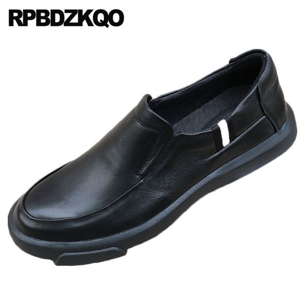 

black slip on men british style casual 2019 fashion shoes comfort italy lightweight runway brand italian luxury flats european