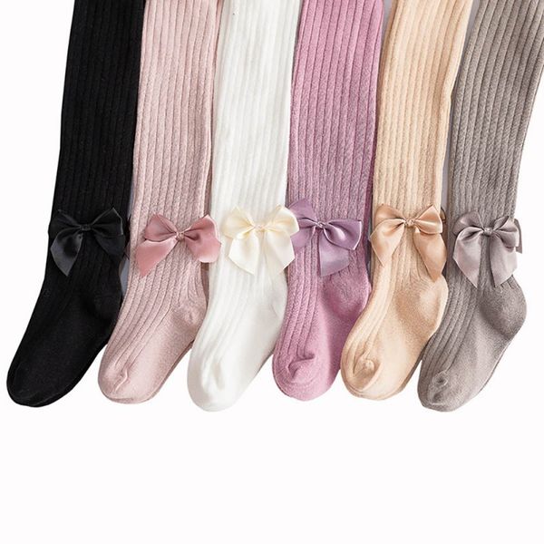 

infant baby girls stockings newborn knitted cotton warm lovely bow children pantyhose, Blue