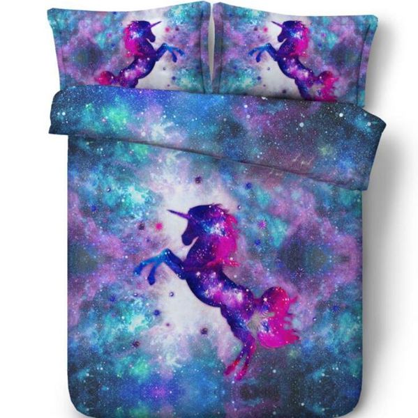 

novelty gift unicorn starry sky stars kids bedding set quilt duvet cover set us au eu size drop shipping