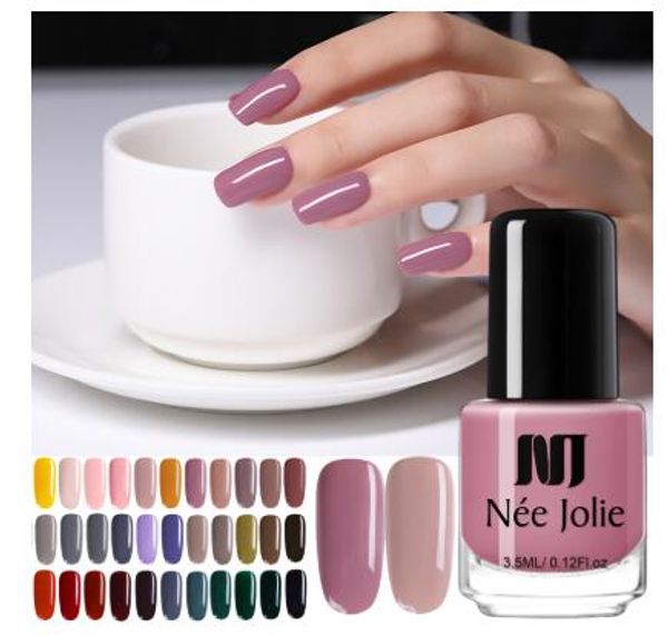 

nee jolie nail polish coffee gray red series nail varnish pure color nail art polish lacquer decorationl 3.5ml