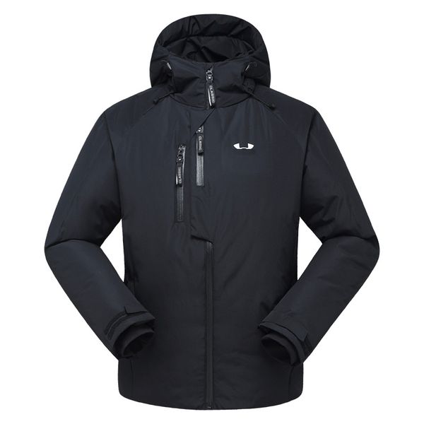 

ua classic brand mens jacket fashion letter printing down jackets hooded outdoor sports comfortable wild winter coat selling, Black
