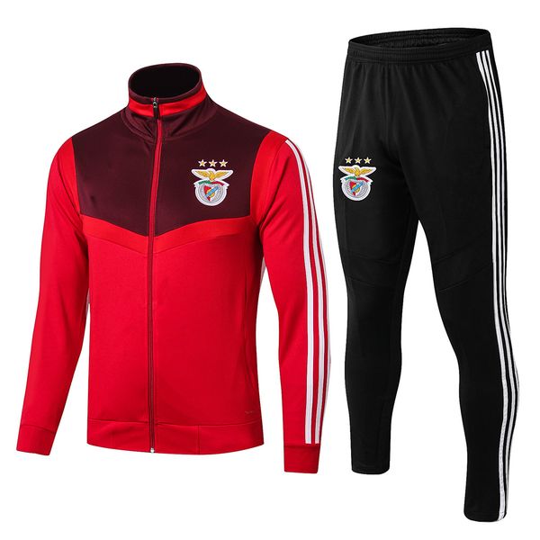 

2020 benfica tracksuit badminton jacket benfica sports set badminton wear size s-xxl, Black;red