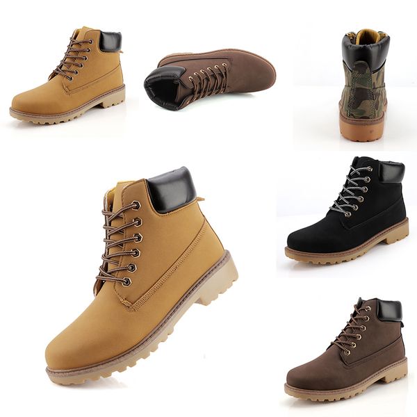 

fashion leather designer boots men boots camouflage black brown boots winter autumn homemade brand made in china size 39-44, White;red