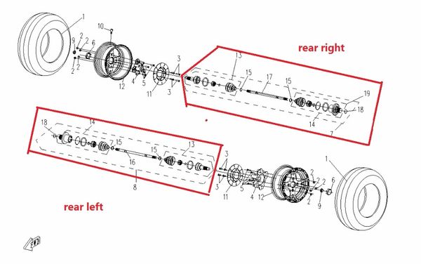 

rear left and rear right drive shaft suit for cfmoto/cf625-3 9060-280100/9060-28200