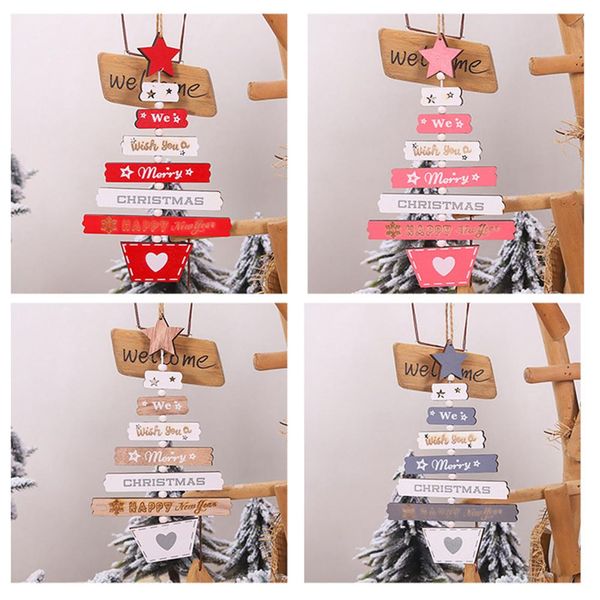 Christmas Pendant Wooden Letter Mini Hanging Gift Ornament Home