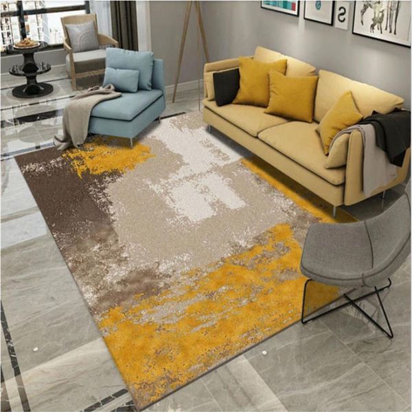 

carpets for living room modern oil painting yellow brown pattern carpet christmas rug floor mat nordic decoration home baby