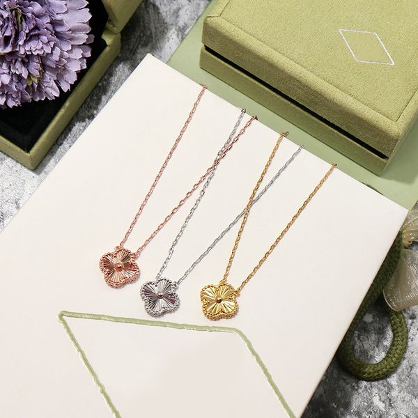 

fashion jewelry lucky windmill carved single flower female designer necklace iced out chains gold cuban link chain, Silver