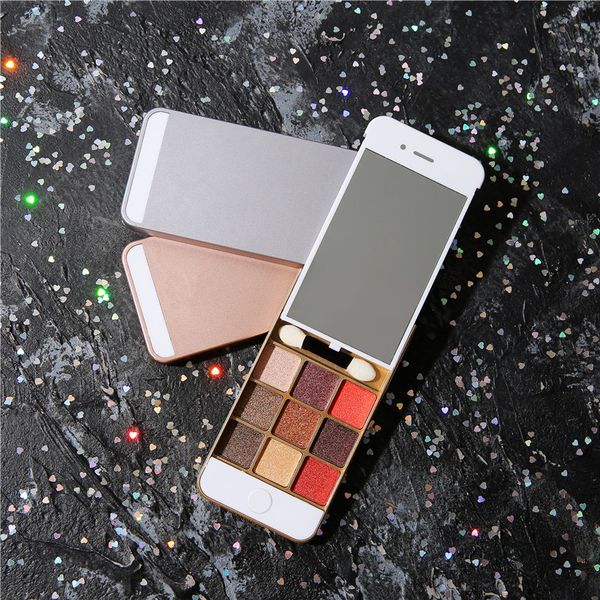 

mobile phone eyeshadow palette 9 colors compact mirrors waterproof sweatproof long-lasting eye shadow makeup palettes cosmetic mirror