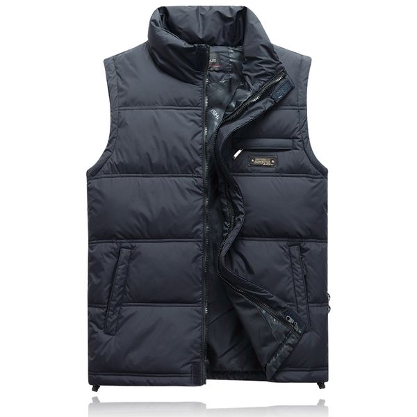 

winter duck down vest for men parka thick warm varsity red windbreaker sleeveless jacket male classic casual travel waistcoat, Black