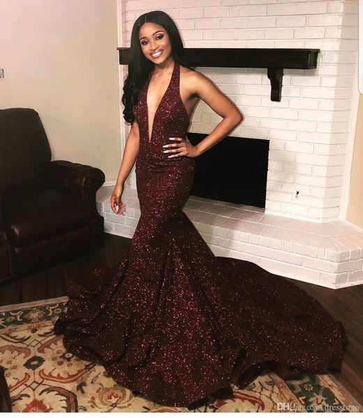 

burgundy prom dress mermaid formal party gown plunging v neck evening dresses mermaid custom made plus size dresses, Black