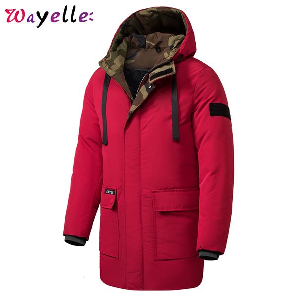 

camouflage hooded jacket parka men plus size 8xl men winter outdoor long parka coats warm thick pockets army coats, Black