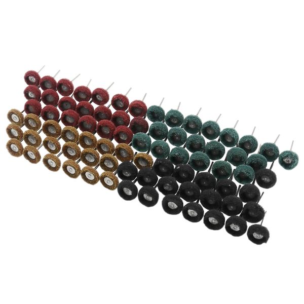 

hho-80pcs/set mini brush scouring pad abrasive wheel nylon fiber grinding sanding head buffing polishing wheel 1 inch 25mm set