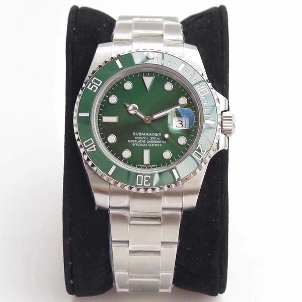 

u1 factory 2019 luxury mens watch 116610lv green dial automatic mechanical sapphire glass ceramic bezel stainless 40mm mens watches, Slivery;brown