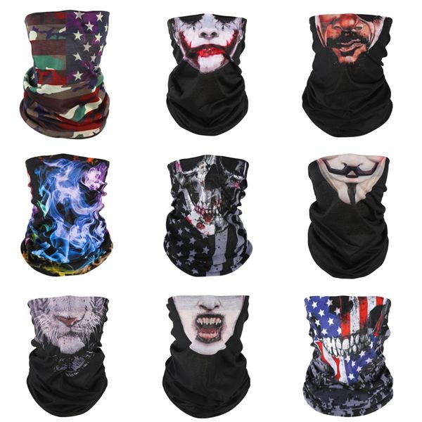 

3d venom bandana neck buffs trekking face mask joker motorcycle magic bandana headband deadpool tube skull scarf hunting ski balaclava#102, Blue;black