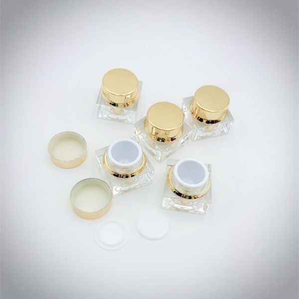 

5g gold face cream pot cosmetic container empty round packaging bottle portable travel refillable makeup tool f2341