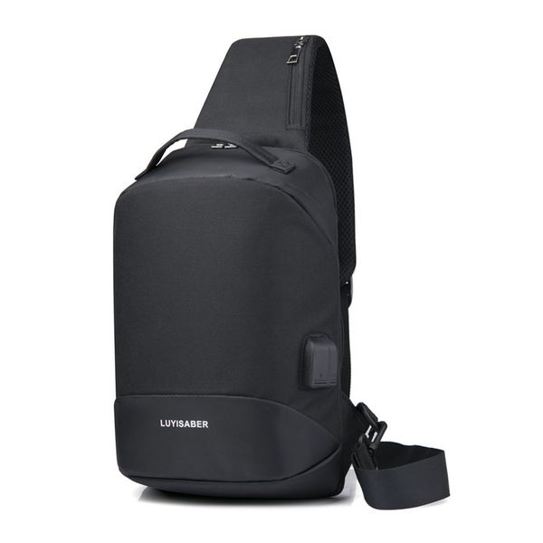 

multifunction crossbody bags men usb charging chest bag casual nylon short trip messengers chest bag single shoulder bag skiing pants