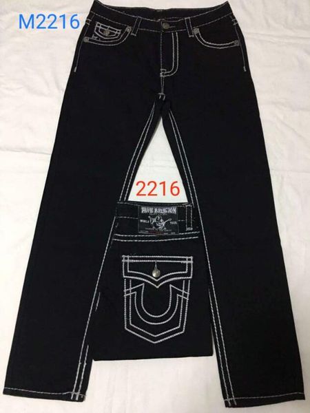 

true demin jeans men religion jeans designers fashion jeans tr straight long pants t2216, White