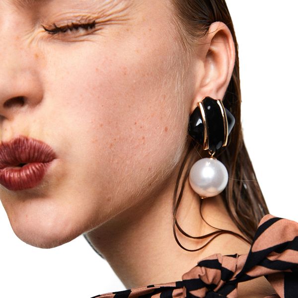 

jujia simulated pearl dangle drop bridal earrings for women vintage statement large faux pearl earrings fashion jewelry, Silver