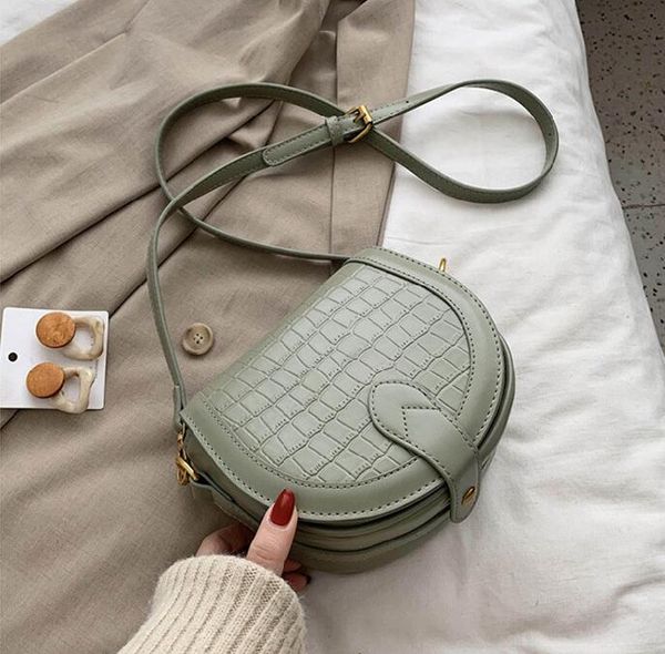 

women handbag new stone pattern shoulder bag simple and versatile leather messenger bag flip type embossed stone pattern fashion women bag
