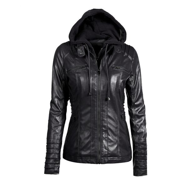 

autumn winter plus size s-7xl jacket coat 2019 women slim hooded jacket overcoat removable zipper outwear chaqueta mujer, Black