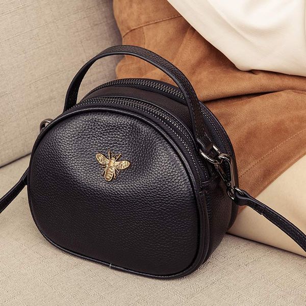 

девушки мешок 2020 новая мода пчела мини кожа маленький круглый мешок женщина плечо маленький портативный плечо