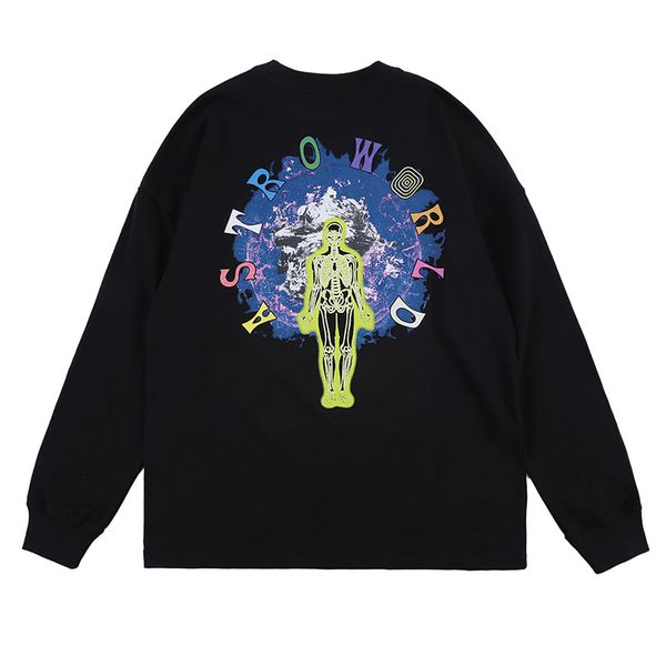 

harajuku astroworld long sleeve sweatshirt black crewneck loose casual hoodies oversize letter print hoody men women