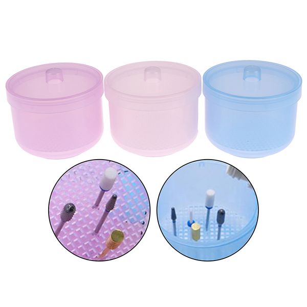 

3 colors nail sterilizer disinfection storage box nail drill bits cleaning tool accessories acrylic manicure clean tools