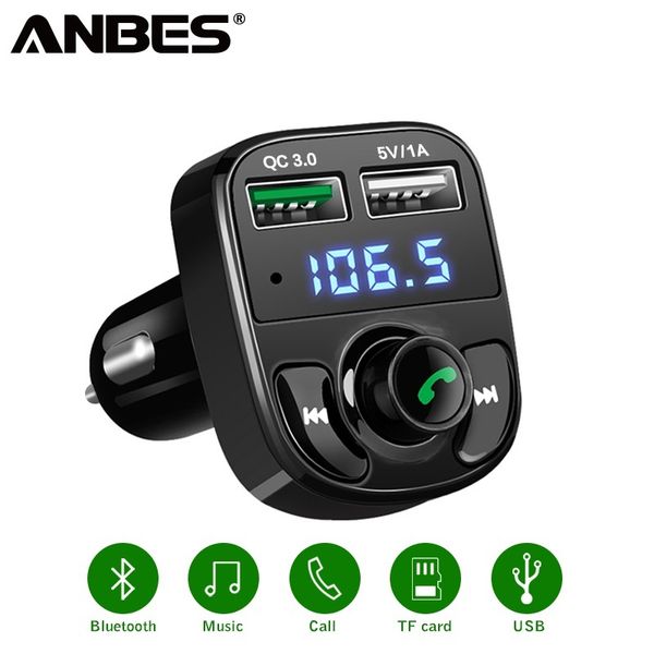 

car kit mp3 audio player fm transmitter bluetooth led display dual usb 5v 4.1a car charger micro sd tf music playing charger