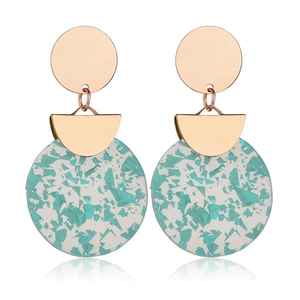 

2019 new fashion simple round shaped resin leopard print earrings for women 6 color trendy drop earrings jewelry oorbellen, Silver