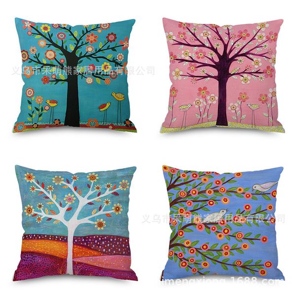 

adorkable bear flower european scenery oil painting pillow plants by pillow