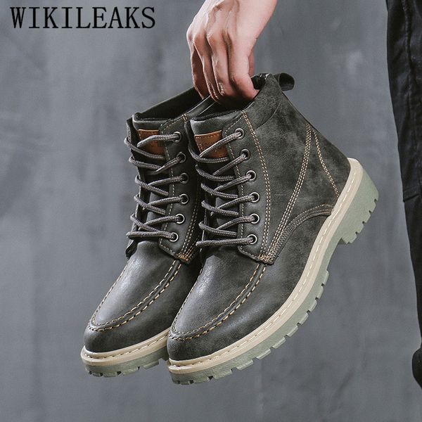 

High Quality Leather Spring Autumn Boots Men Winter Shoes Men Ankle Boots Dr Martins Outdoor Working Timber Land Shoes
