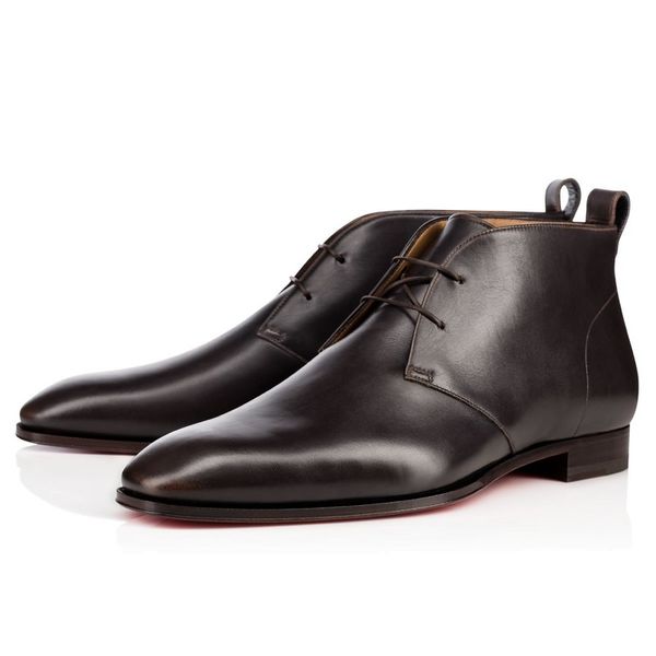 

original box]france fashion luxury red bottom milan boots dress shoes wedding party shoes men,cousin charles milan red sole genuine leather, Black
