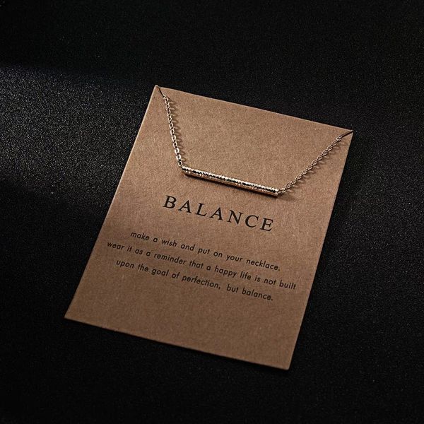 

new greeting card creative paper card gold necklace for women, alloy pipe necklace fashion joker jewelry gifts, Silver