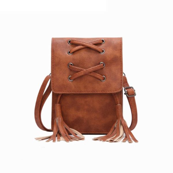

women girls tassel shoulder bag for cell phone crossbody card organizer