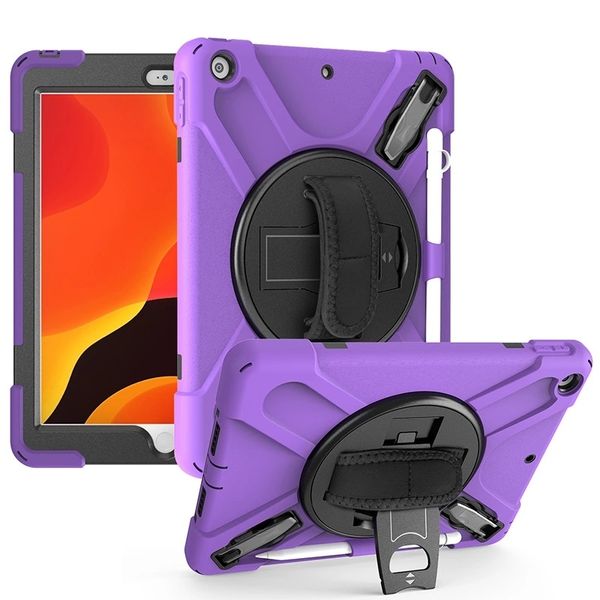 Für iPad 10.2 7. PRO Rugged Impact Armor Rubber Tablet PC Case Heavy Duty ShockProof Shoulder Strap Touch Pen Slot Defender Bags