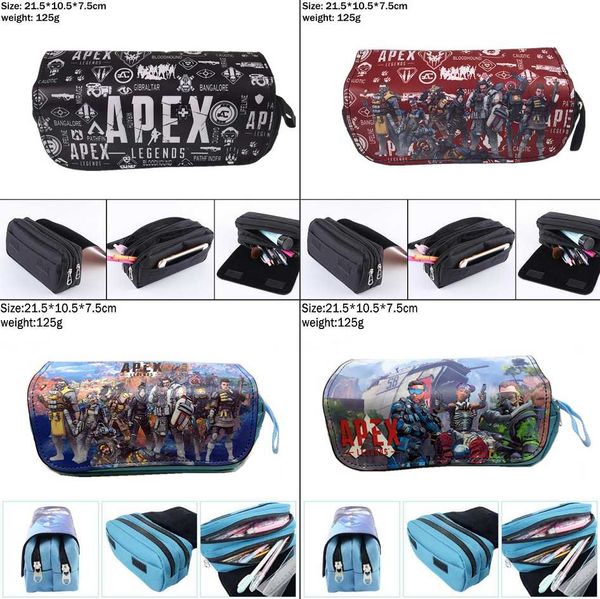 

game apex legends canvas pencil case student penbag women makeup bags cosmetic bag portable zipper stationery bag handbags