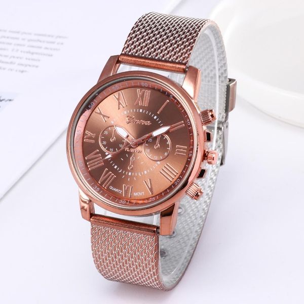

selling geneva women's casual silicone strap quartz watch girls bracelet clock wristwatch women, Slivery;brown