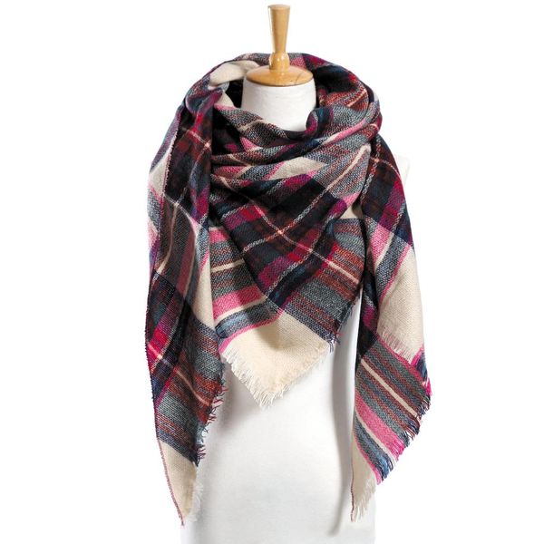 

winter scarf plaid scarf designer acrylic basic shawls women's scarves vs051, Blue;gray